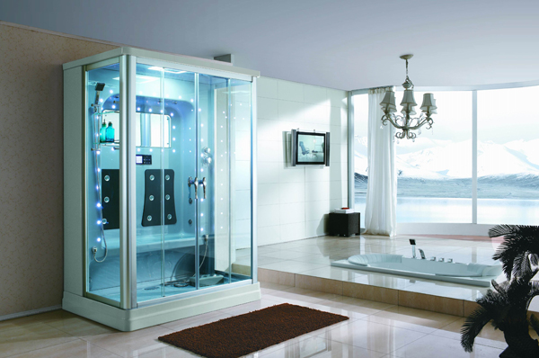 прямоугольные отдельно стоящие душевые боксы