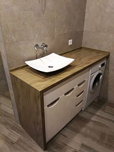 Столешница в ванную из искусственного камня