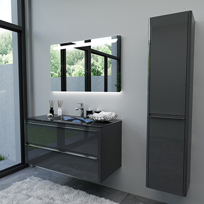 Тумба для ванной под раковину из элементов из стекла