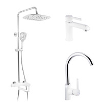Набори для ванної кімнати: душові системи + змішувачі