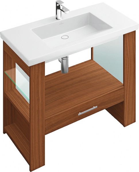 Тумба под раковину Villeroy&Boch City Life напольная 95х52.5х80 орех A26900BI