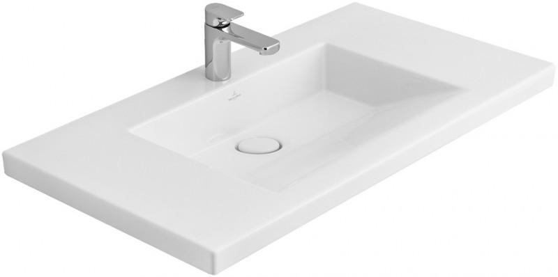 Раковина для ванної на тумбу умивальник-стільниця Villeroy & Boch колекція Metric Art біла 519511R1