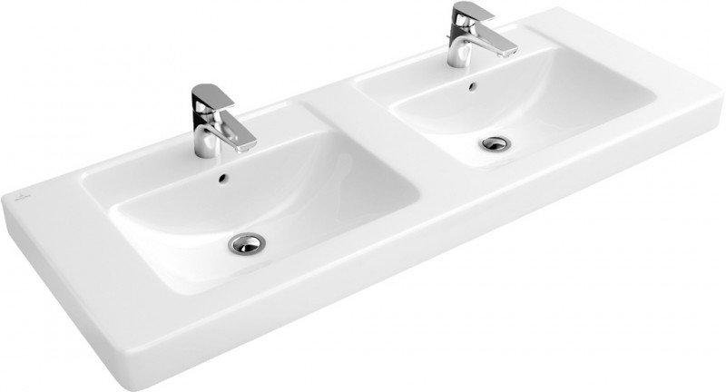 Раковина для ванной на тумбу двойная Villeroy&Boch коллекция Subway белая 61311301