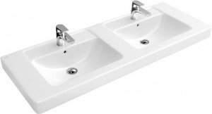 Раковина для ванной на тумбу двойная Villeroy&Boch коллекция Subway белая 61311301