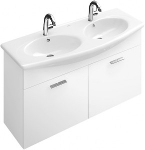 Тумба под две раковины Villeroy&Boch Central Line 125х65х40 белая A280E1DH