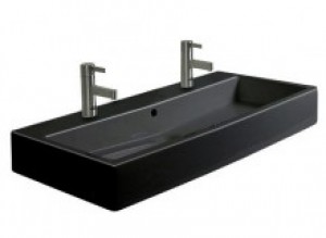 Раковина для ванной накладная двойная Villeroy&Boch коллекция Memento черная 5133C1S0