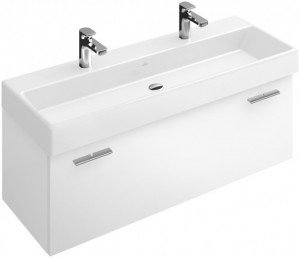 Тумба под две раковины Villeroy&Boch Central Line подвесная 112х38.1х43.5 белая A290E1EL