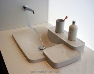 Раковина для ванної вбудована з двома полками Hansgrohe колекція Axor Bouroullec біла 19943000