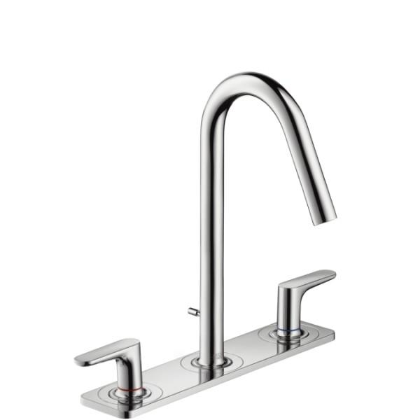Смеситель для раковины двухрычажный с донным клапаном высокий Hansgrohe Axor Citterio M хром 34134000