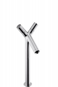 Смеситель для раковины двухвентильный высокий Hansgrohe коллекция Axor Starck хром 10058000