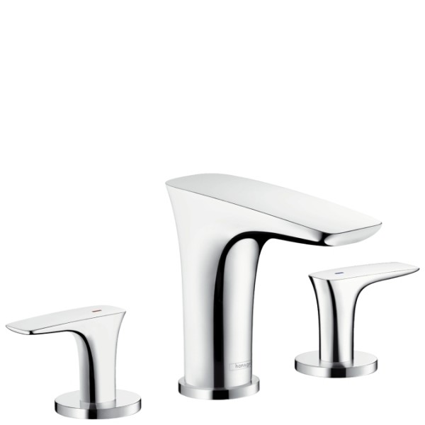 Смеситель для раковины двухрычажный с донным клапаном Hansgrohe коллекция PuraVida хром 15073000