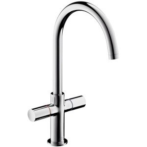 Смеситель для раковины двухвентильный с донным клапаном высокий Hansgrohe Axor Uno2 хром 38040000