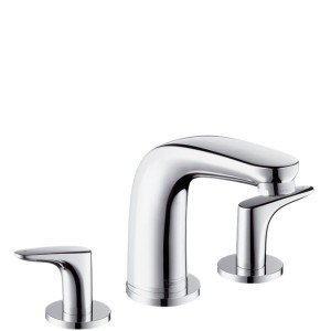 Смеситель для раковины двухрычажный с донным клапаном Hansgrohe коллекция Metropol E хром 14033000