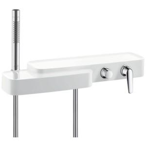 Змішувач одинважільний для ванни з душем Hansgrohe колекція Axor Bouroullec хром / білий 19420400