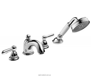 Смеситель двухвентильный на борт ванны с душем Hansgrohe коллекция Axor Carlton хром 17445000