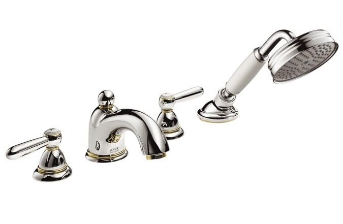 Змішувач двохвентильний на борт ванни з душем Hansgrohe колекція Axor Carlton хром 17451000