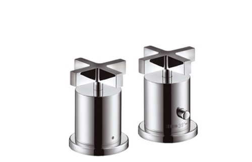 Смеситель с термостатом двухвентильный на борт ванны Hansgrohe коллекция Axor Citterio хром 39480000