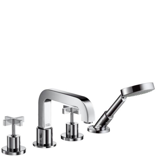 Смеситель двухвентильный на борт ванны с душем Hansgrohe коллекция Axor Citterio хром 39453000