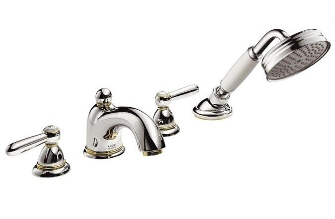 Смеситель двухвентильный на борт ванны с душем Hansgrohe коллекция Axor Carlton хром 17451000