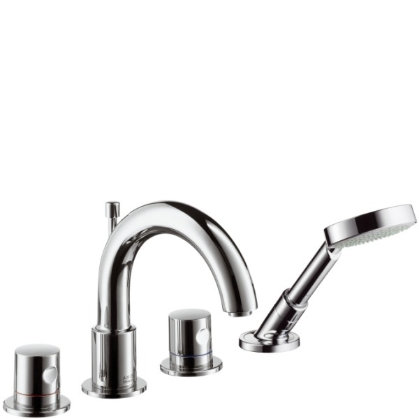 Змішувач з термостатом двухвентильний на борт ванни з душем Hansgrohe Axor Uno хром 38454000