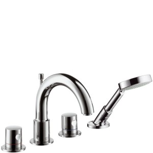 Змішувач з термостатом двухвентильний на борт ванни з душем Hansgrohe Axor Uno хром 38454000