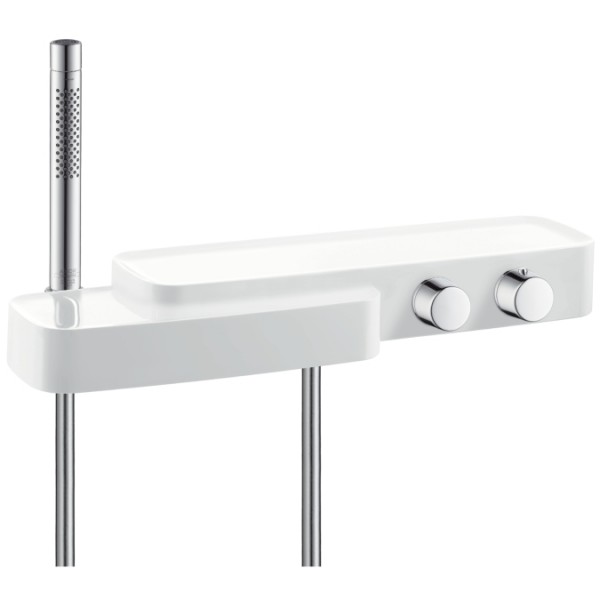 Смеситель с термостатом двухвентильный с душем Hansgrohe Axor Bouroullec белый/хром 19741400