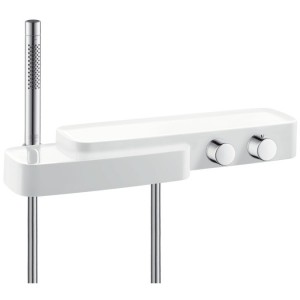 Смеситель с термостатом двухвентильный с душем Hansgrohe Axor Bouroullec белый/хром 19741400