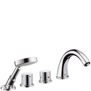 Змішувач з термостатом двухвентильний на борт ванни з душем Hansgrohe Axor Starck хром 10466000