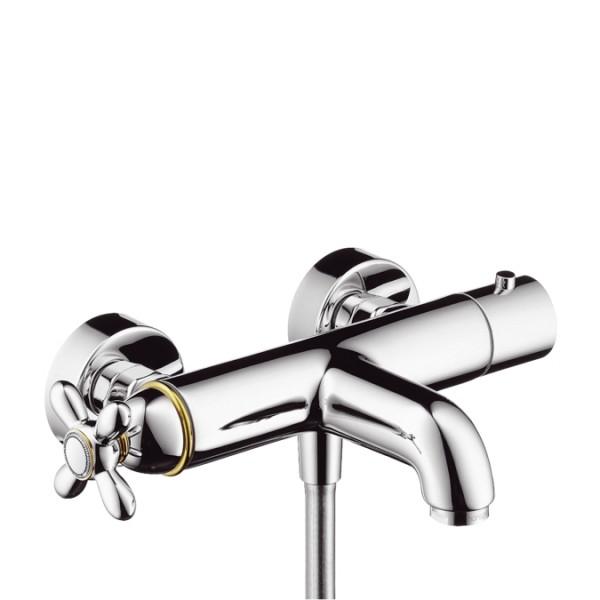 Смеситель с термостатом двухвентильный Hansgrohe коллекция Carlton хром/золото 17241000