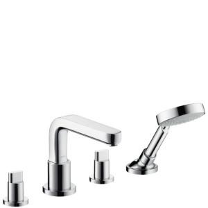 Змішувач двохвентильний на борт ванни з душем Hansgrohe колекція Axor Metris S хром 31446000