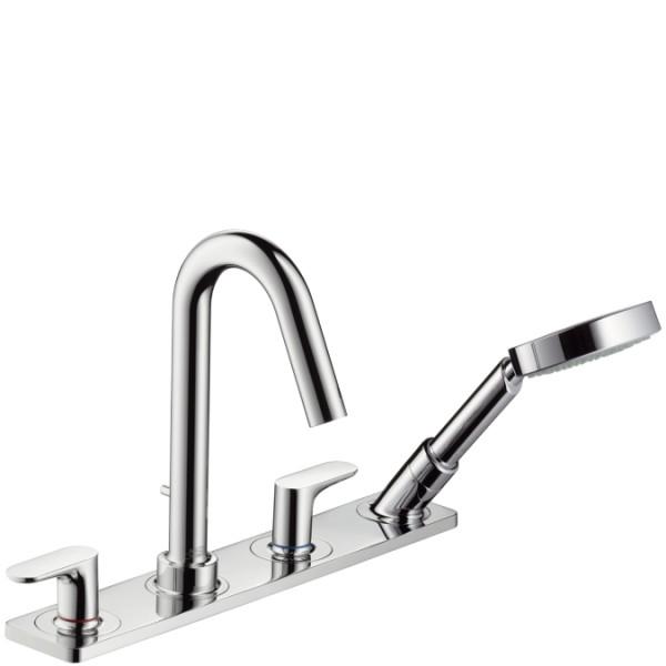 Смеситель двухвентильный на борт ванны с душем Hansgrohe коллекция Axor Citterio M хром 34445000