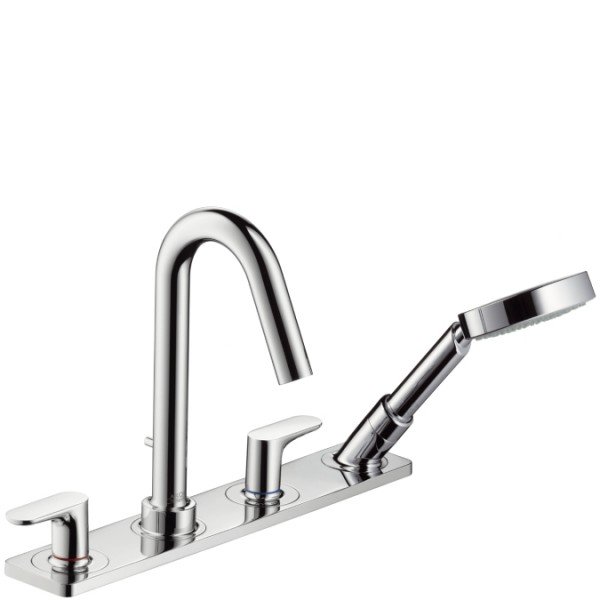 Змішувач двохвентильний на борт ванни з душем Hansgrohe колекція Axor Citterio M хром 34445000