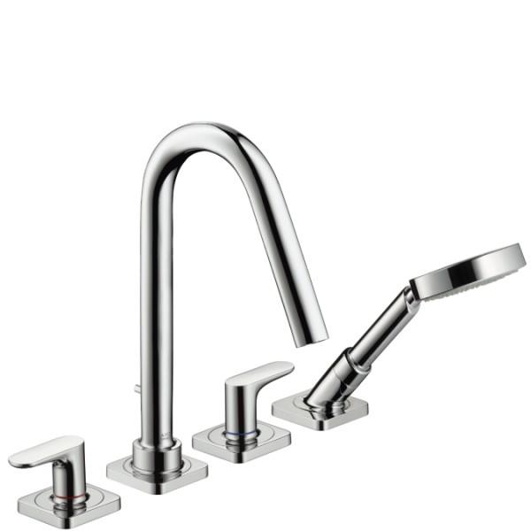 Смеситель двухвентильный на борт ванны с душем Hansgrohe коллекция Axor Citterio M хром 34454000