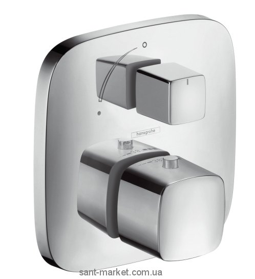 Змішувач з термостатом прихований (вбудований) Hansgrohe колекція PuraVida хром 15775000