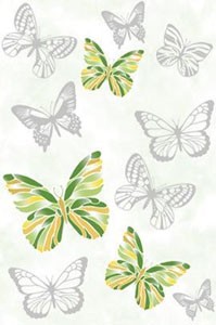 Golden Tile К14301 БАТТЕРФЛЯЙ ЗЕЛЕНЫЙ декор 136556