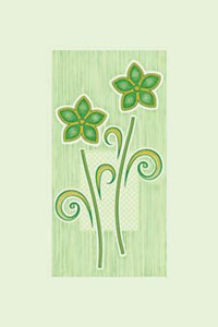 Golden Tile Б84351 МАРГАРИТА ЗЕЛЕНЫЙ декор 138333