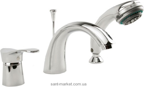 Смеситель однорычажный на борт ванны с душем Ferro коллекция Padwa хром ВТP11A