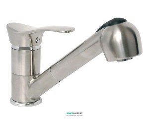 смеситель для кухни с выдвижной лейкой Ferro Padwa однорычажный сатин покрытие PVD BTP8PVD