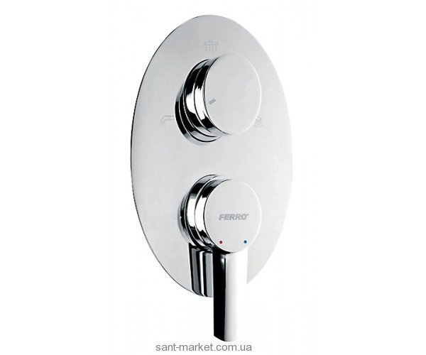 Змішувач прихований (вбудований) Ferro колекція Monza хром BMO7P