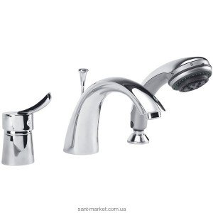 Смеситель однорычажный на борт ванны с душем Ferro коллекция Werona хром BTW11A