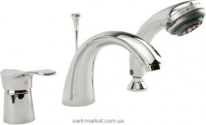 Смеситель однорычажный на борт ванны с душем Ferro коллекция Padwa хром ВТP11A