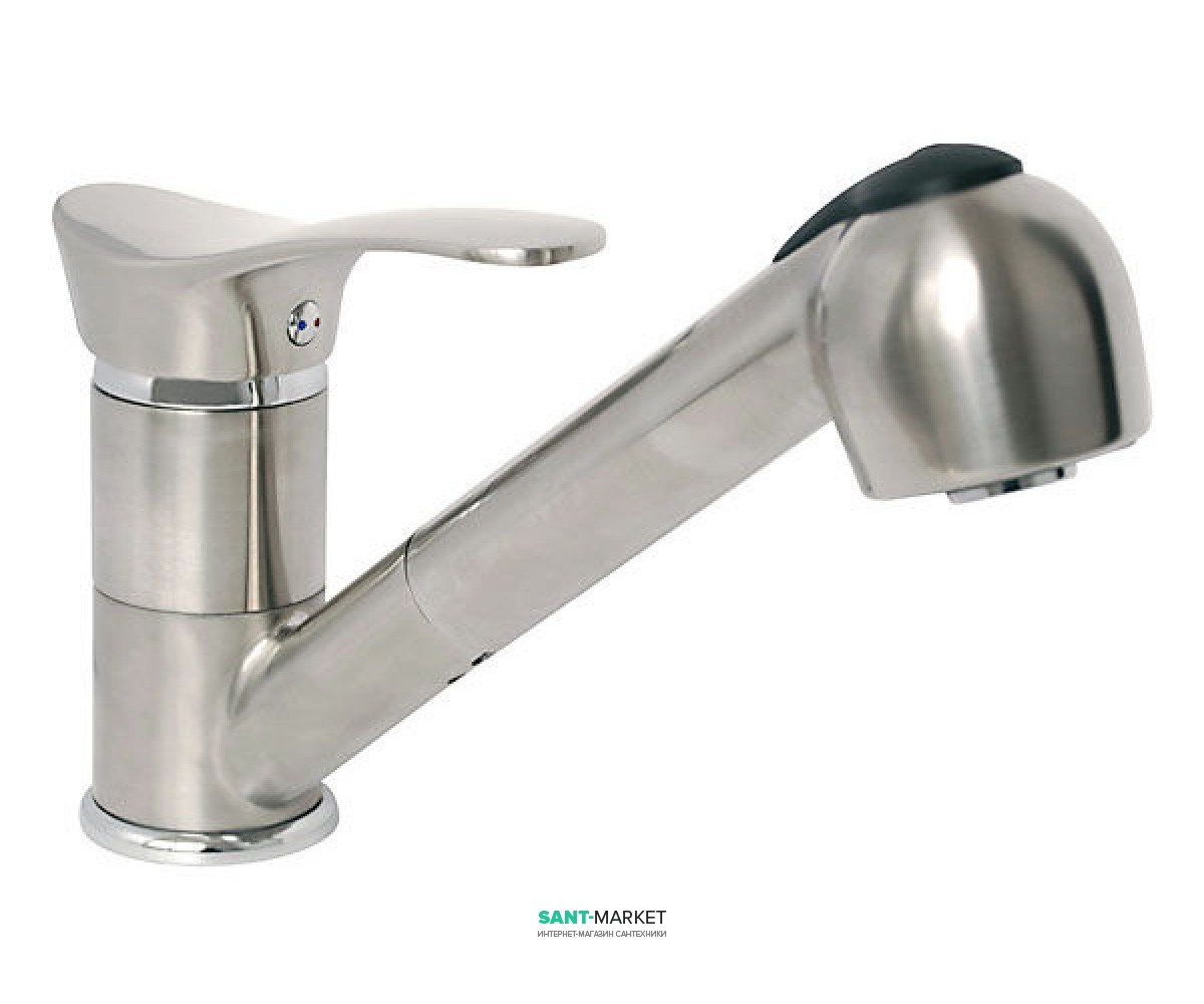 змішувач для кухні з висувною лійкою Ferro Padwa змішувач сатин покриття PVD BTP8PVD