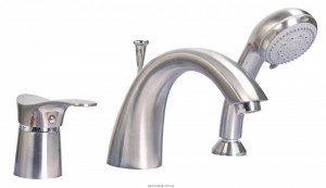 Смеситель однорычажный на борт ванны с душем Ferro коллекция Padwa сатин BTP11APVD