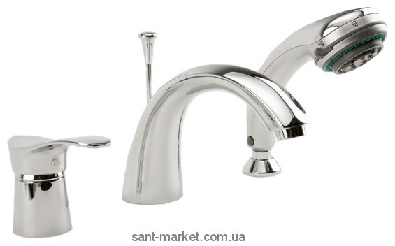 Смеситель однорычажный на борт ванны с душем Ferro коллекция Milano хром BRM11A