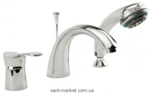 Смеситель однорычажный на борт ванны с душем Ferro коллекция Milano хром BRM11A