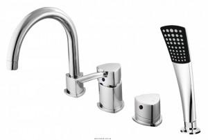 Смеситель однорычажный на борт ванны с душем Ferro коллекция Modena хром BTM11A