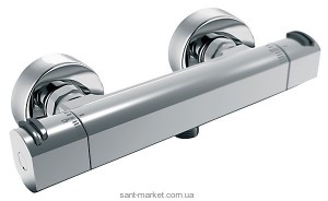 Змішувач для душу настінний двухвентильний з термостатом Ferro колекція Arezzo хром TAR7