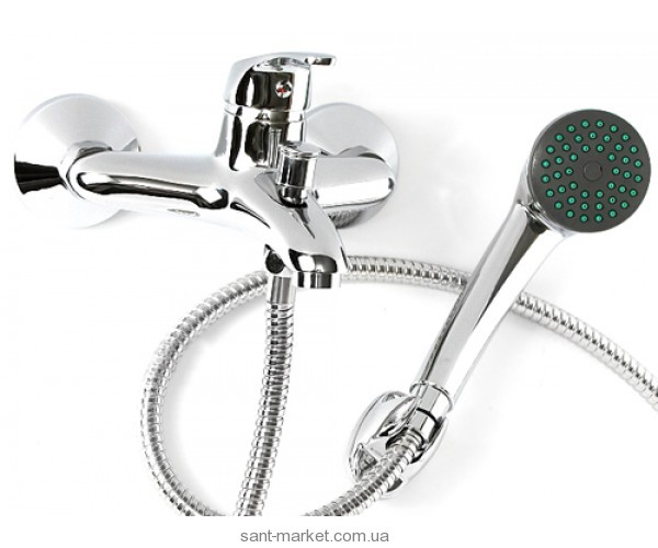 Змішувач одинважільний для ванни з душем Ferro колекція Basic хром BBC11