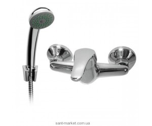 Смеситель для душа настенный однорычажный Ferro коллекция Basic с душевым набором хром BBC77