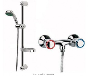 Смеситель для душа настенный двухвентильный Ferro коллекция Standard с душевым набором хром BST77A